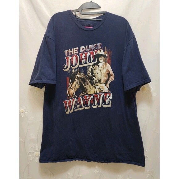 American Classics 2X Navy Blue T-Shirt John Wayne The Duke Retro Rustic Cowboy - Picture 1 of 12